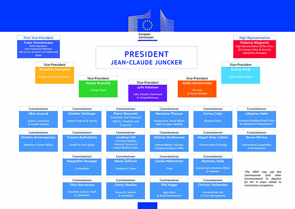 La commissione Juncker in infografica