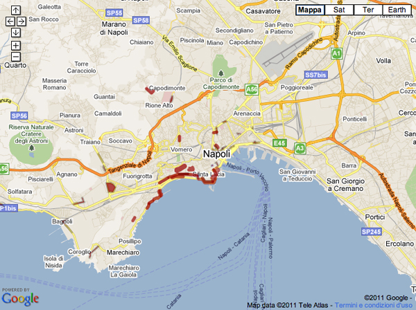 La mappa dei parcheggi abusivi a Napoli