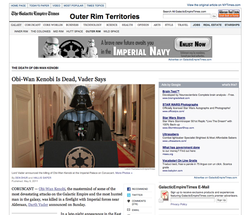 Screenshot di The Galactic Empire Times