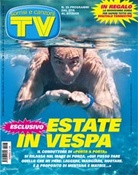 La copertina di TV, Sorrisi e Canzoni con Vespa che nuota in una vasca