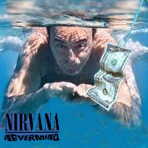 La copertina dell'album dei Nirvana 'Nevermind' ritoccata con l'immagine di Vespa