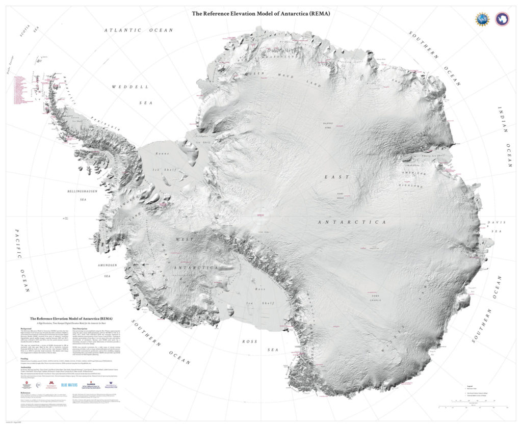 La mappa dell'Antartide REMA