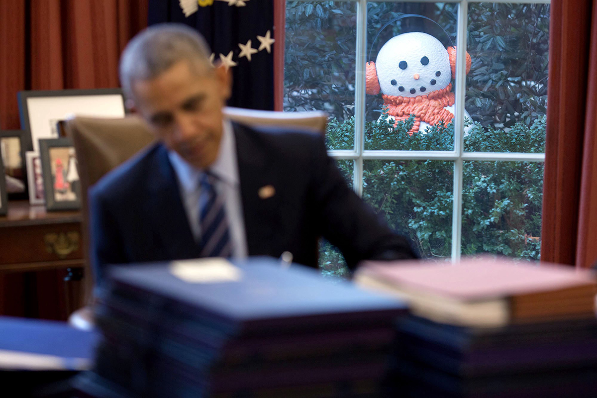 Obama e un pupazzo di neve