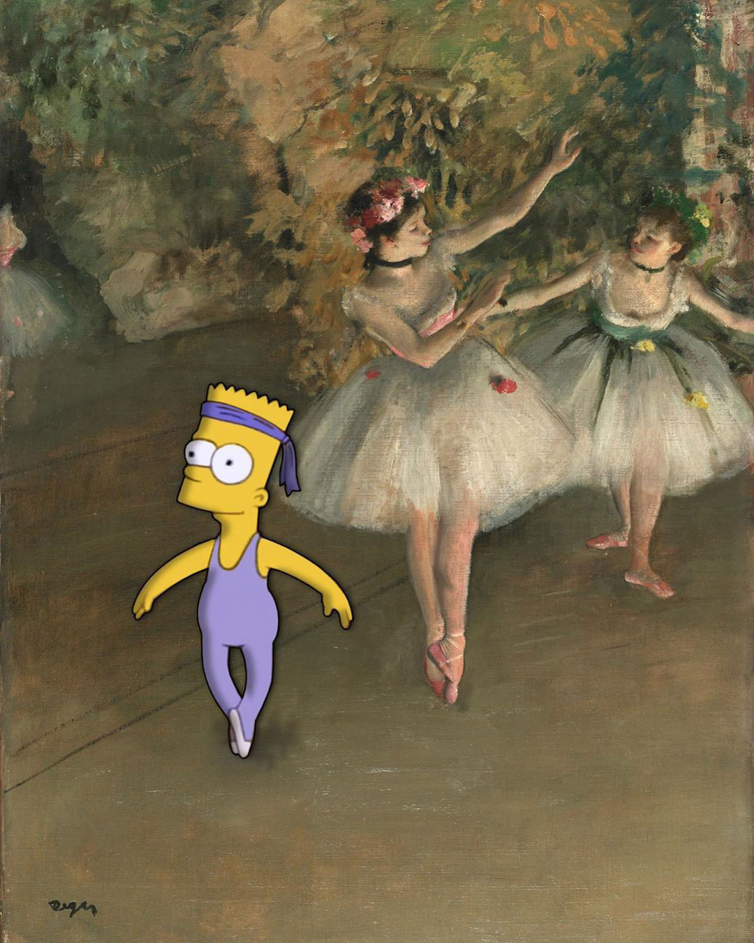 Fine Art Simpsons - Due ballerine in scena (Degas)