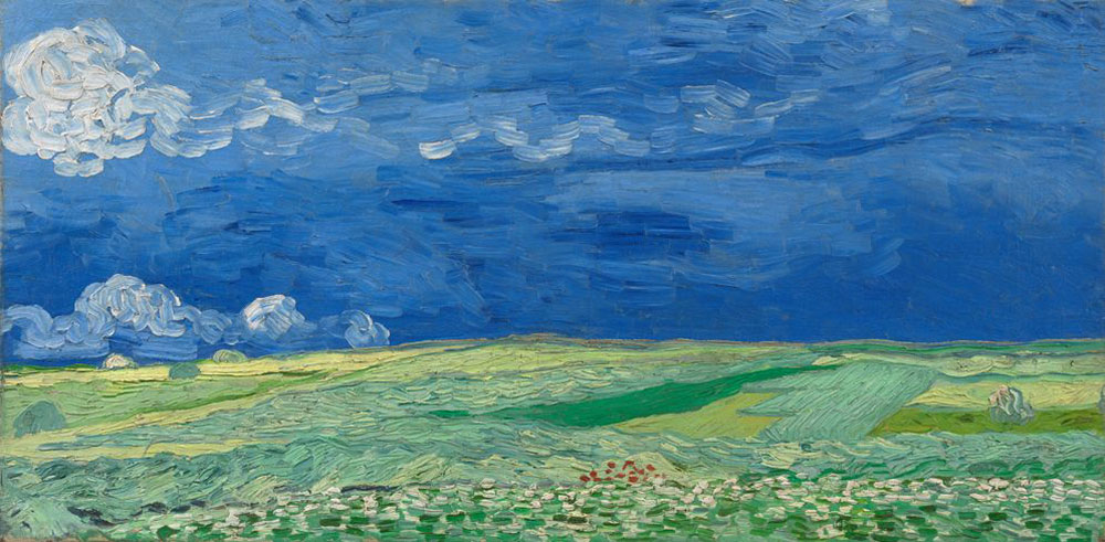 Campo di grano sotto nubi temporalesche di Vincent van Gogh